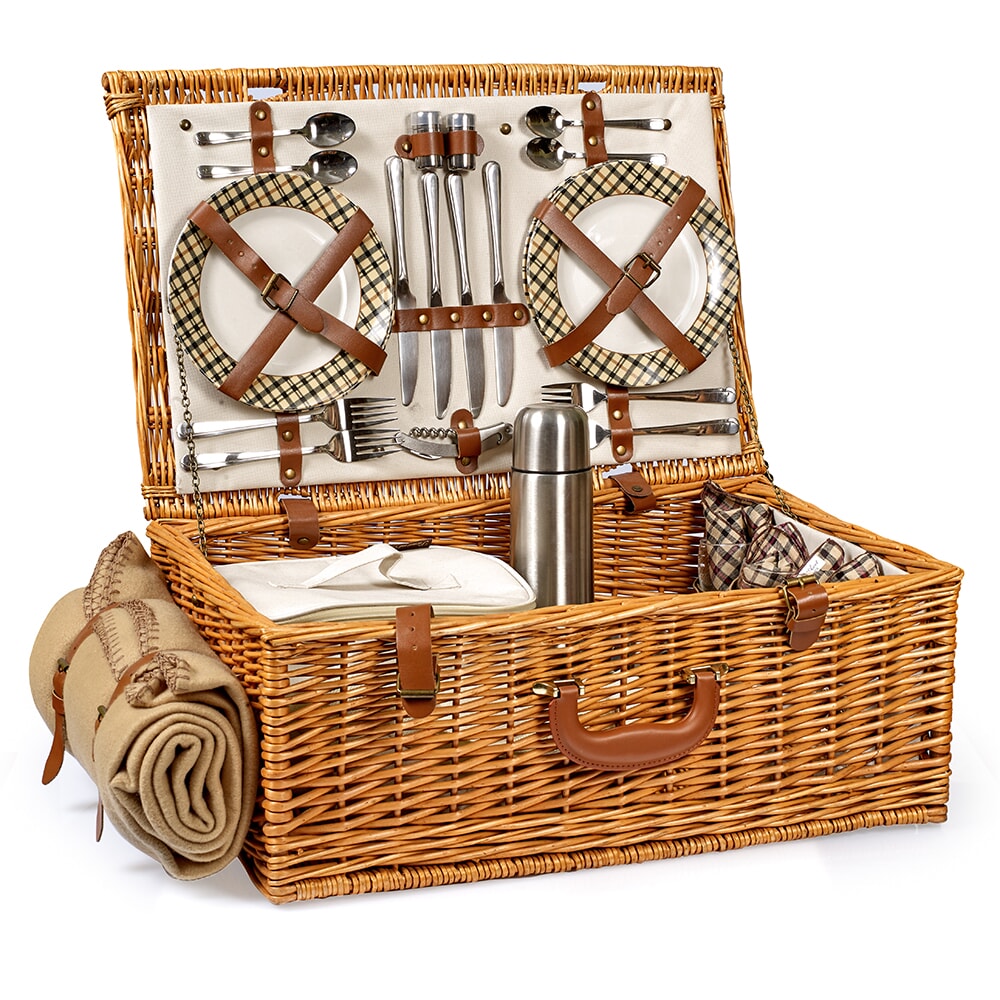 Dorset Picnic Basket for Four with Coffee & Blanket