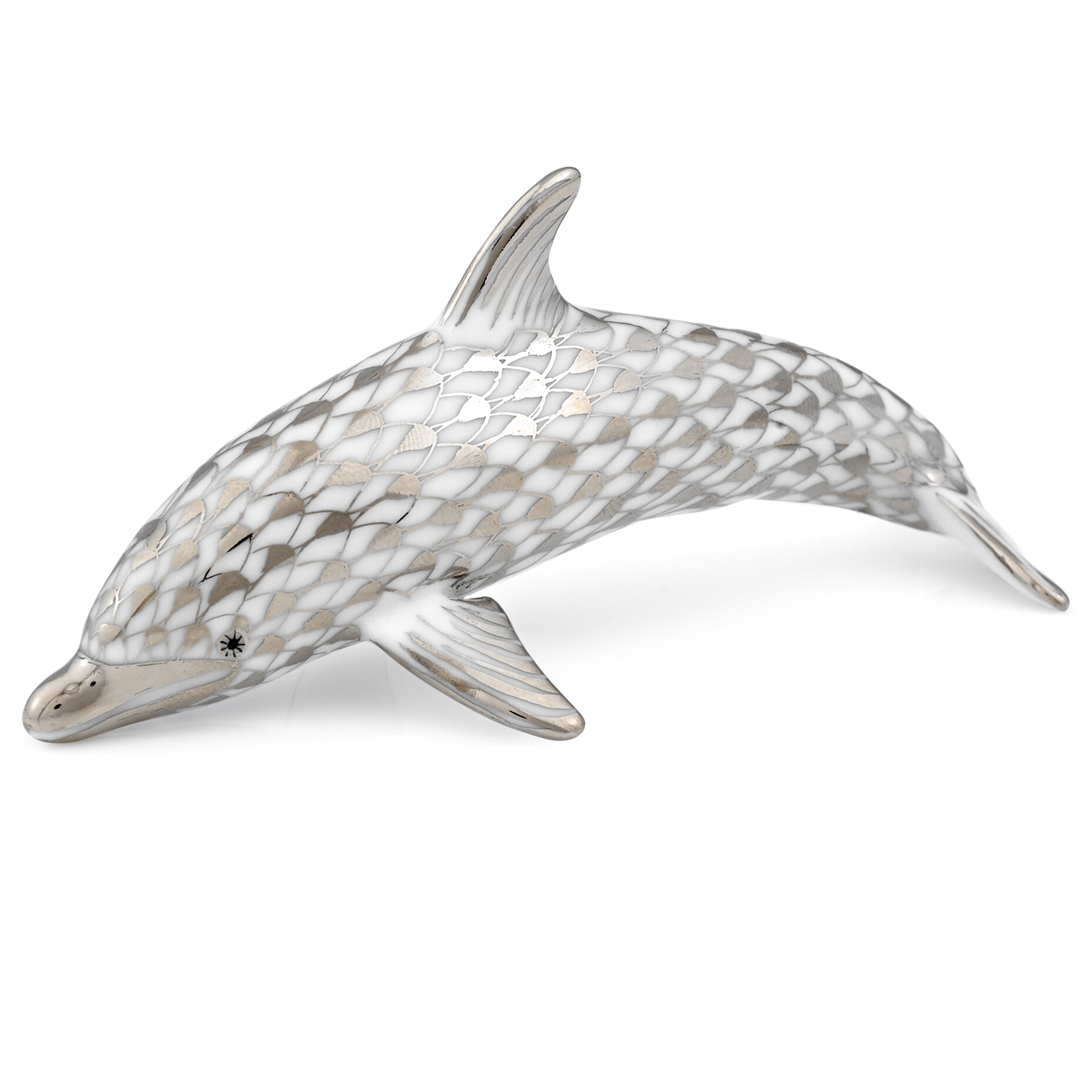 Herend Dolphin Figurines, Platinum
