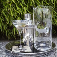 Queen Lace Crystal Vino Grande Martini Glass, American Wildlife 1