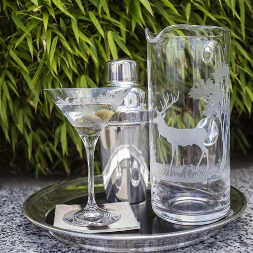 Queen Lace Crystal Vino Grande Martini Glass, American Wildlife 1