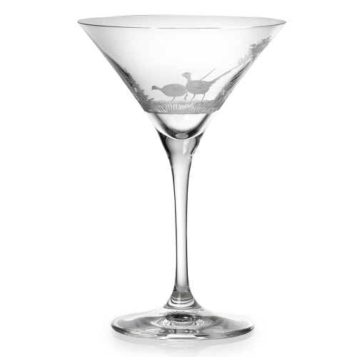 Queen Lace Crystal Vino Grande Martini Glass, American Wildlife 2