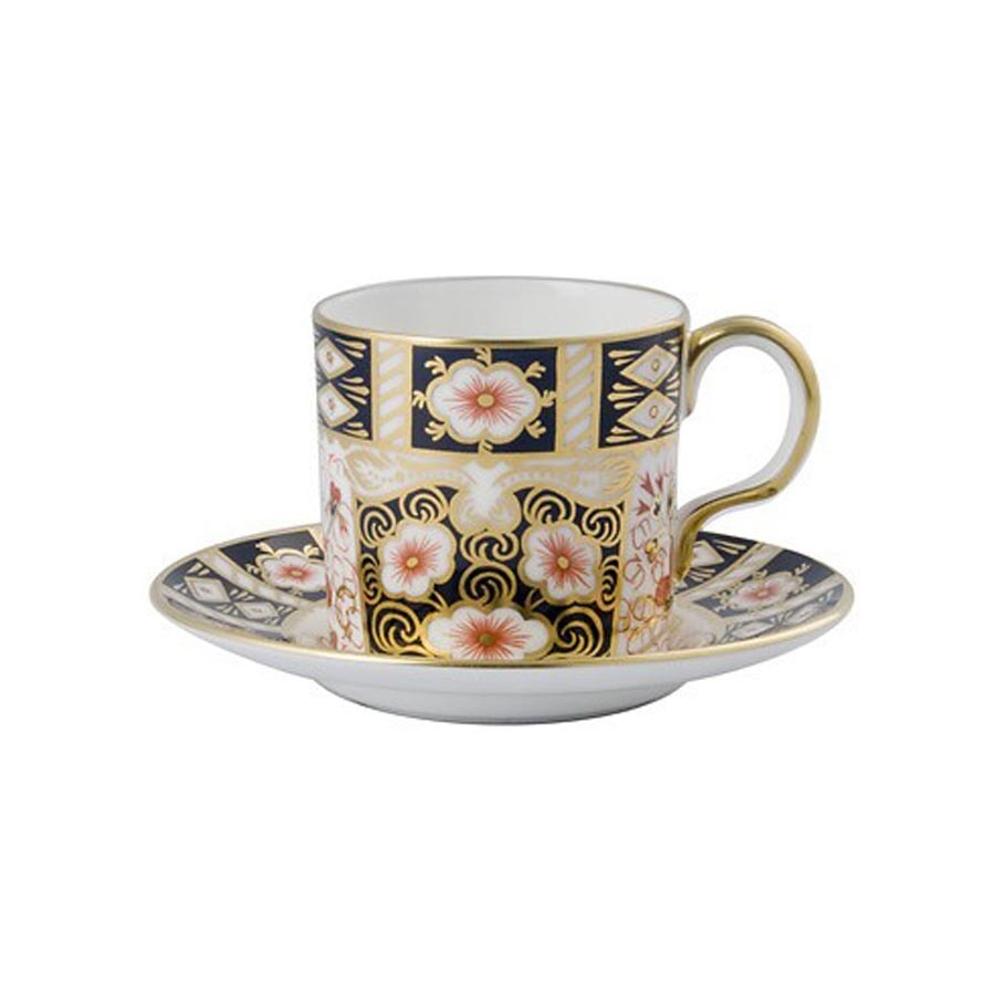 Royal Crown Derby Traditional Imari Coffee Cup & Saucer