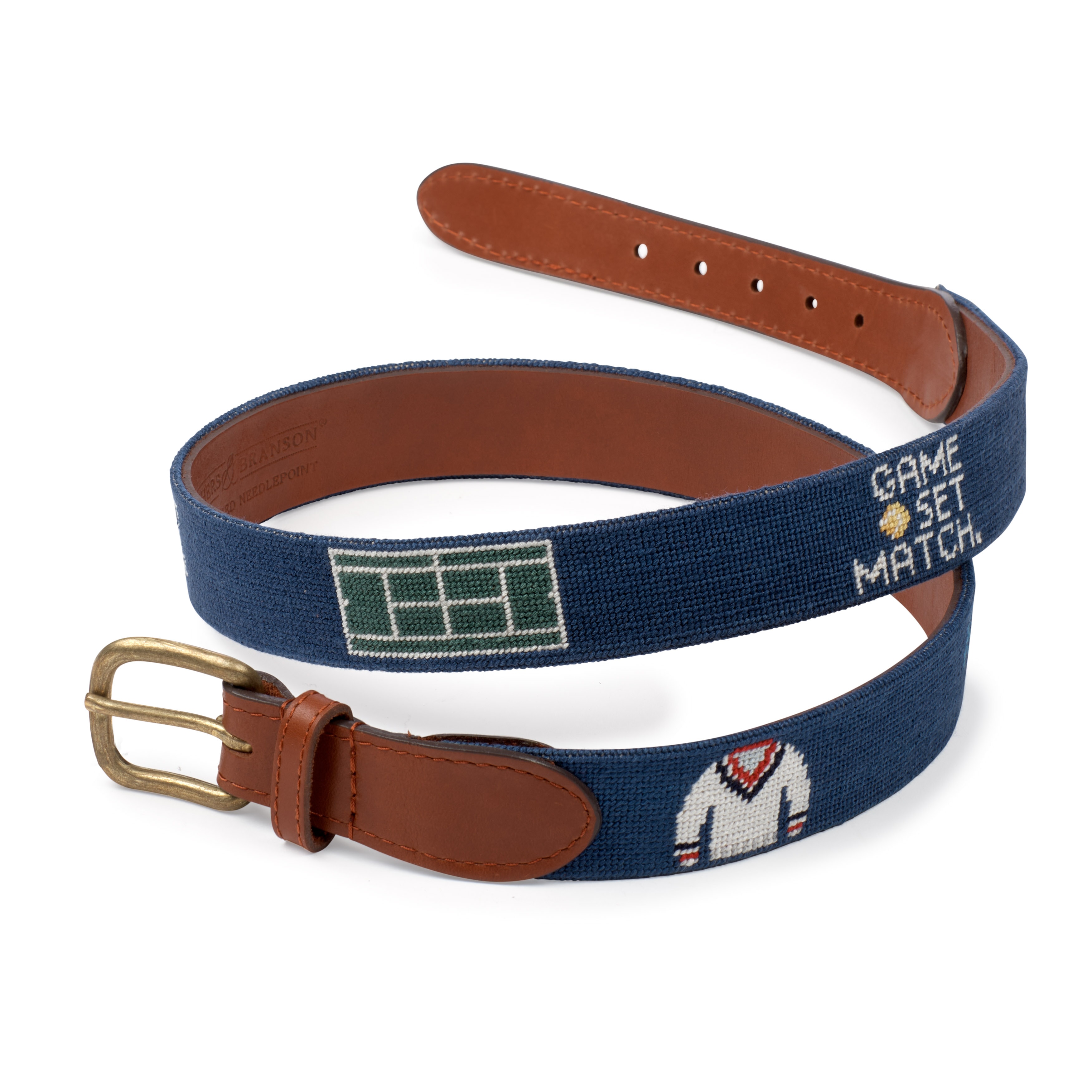 Tennis Life Needlepoint Belt