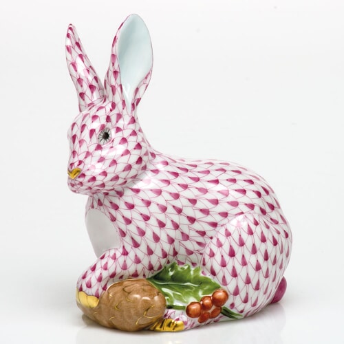 Herend Winter Bunny, Raspberry