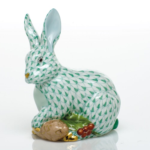 Herend Winter Bunny, Green