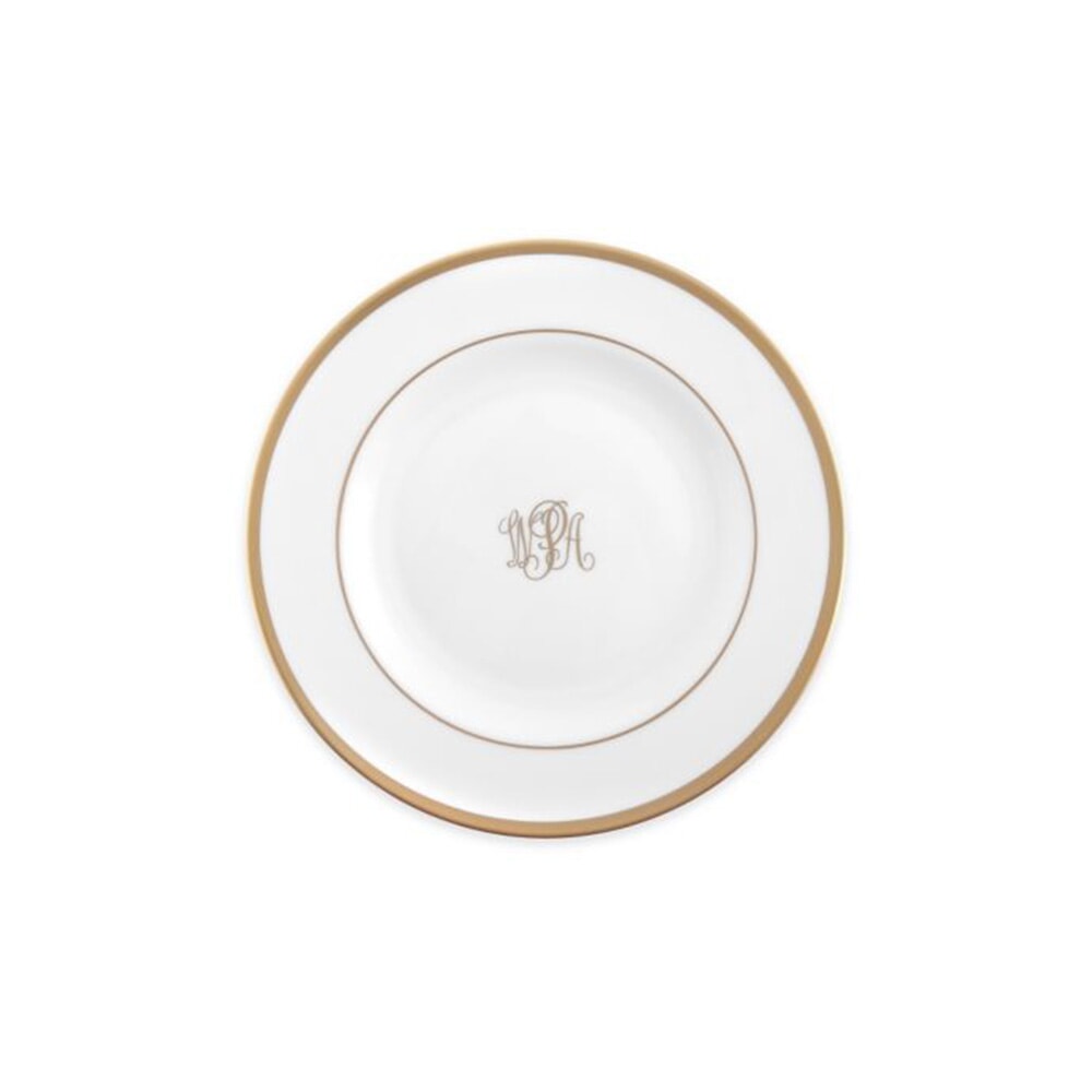 Pickard Signature Gold Script Monogram Bread & Butter Plate