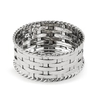 BH409 - Sterling Silver Basketweave Wine Coaster 0