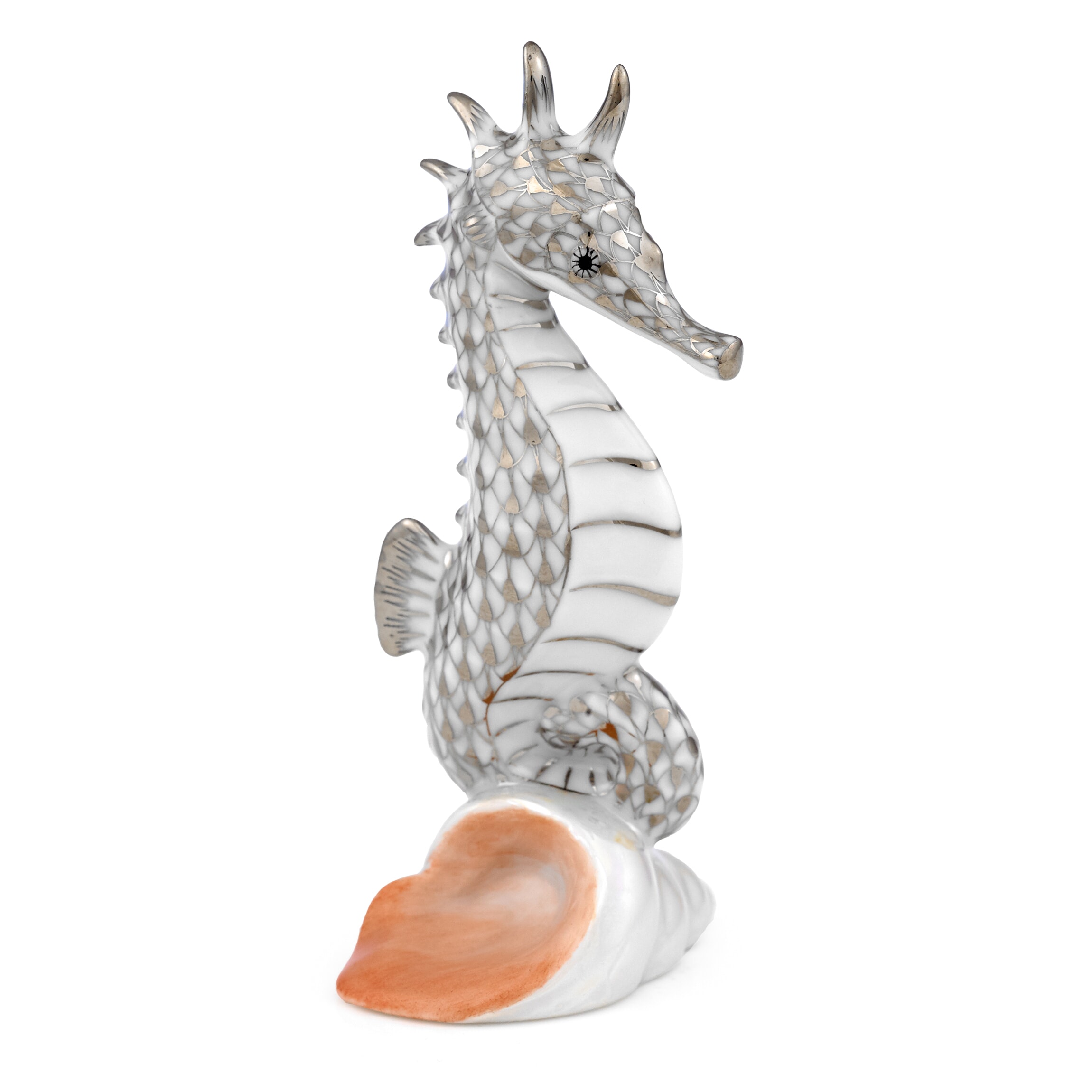 AM164 - Herend Seahorse Figurine, Platinum