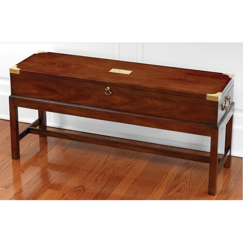 Mahogany Chart Table with Monogram