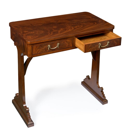 Mahogany Library Table, Two Drawer
