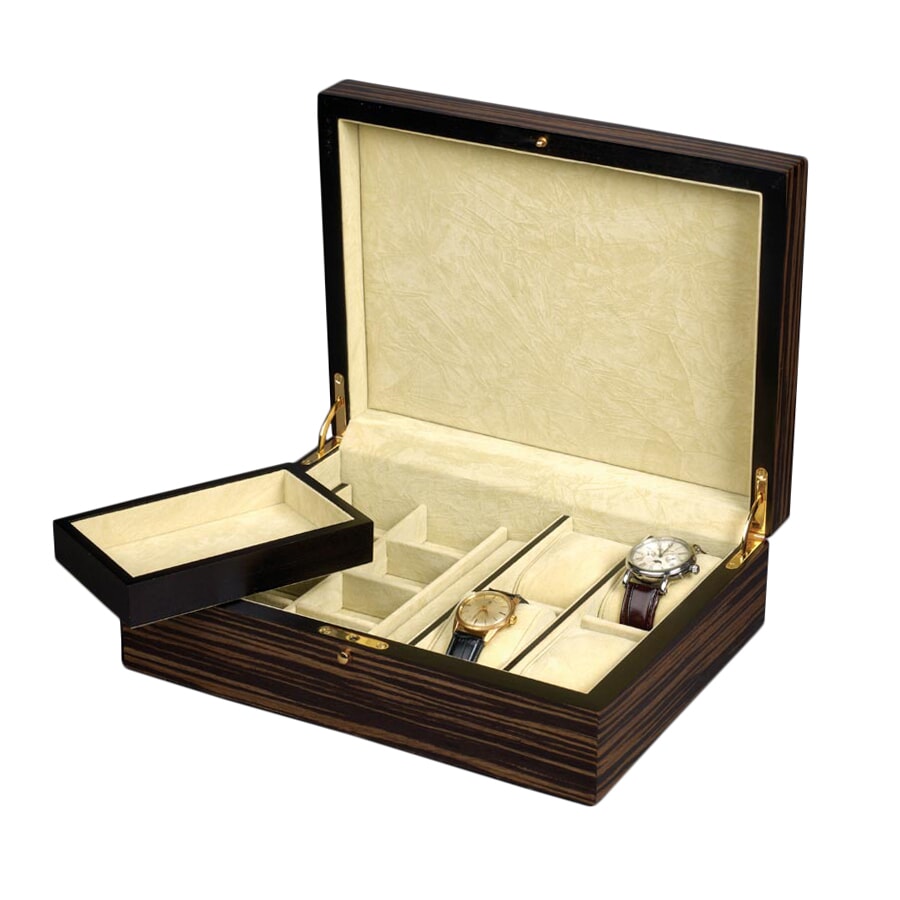 AE590 - Striped Ebony Jewelry Box