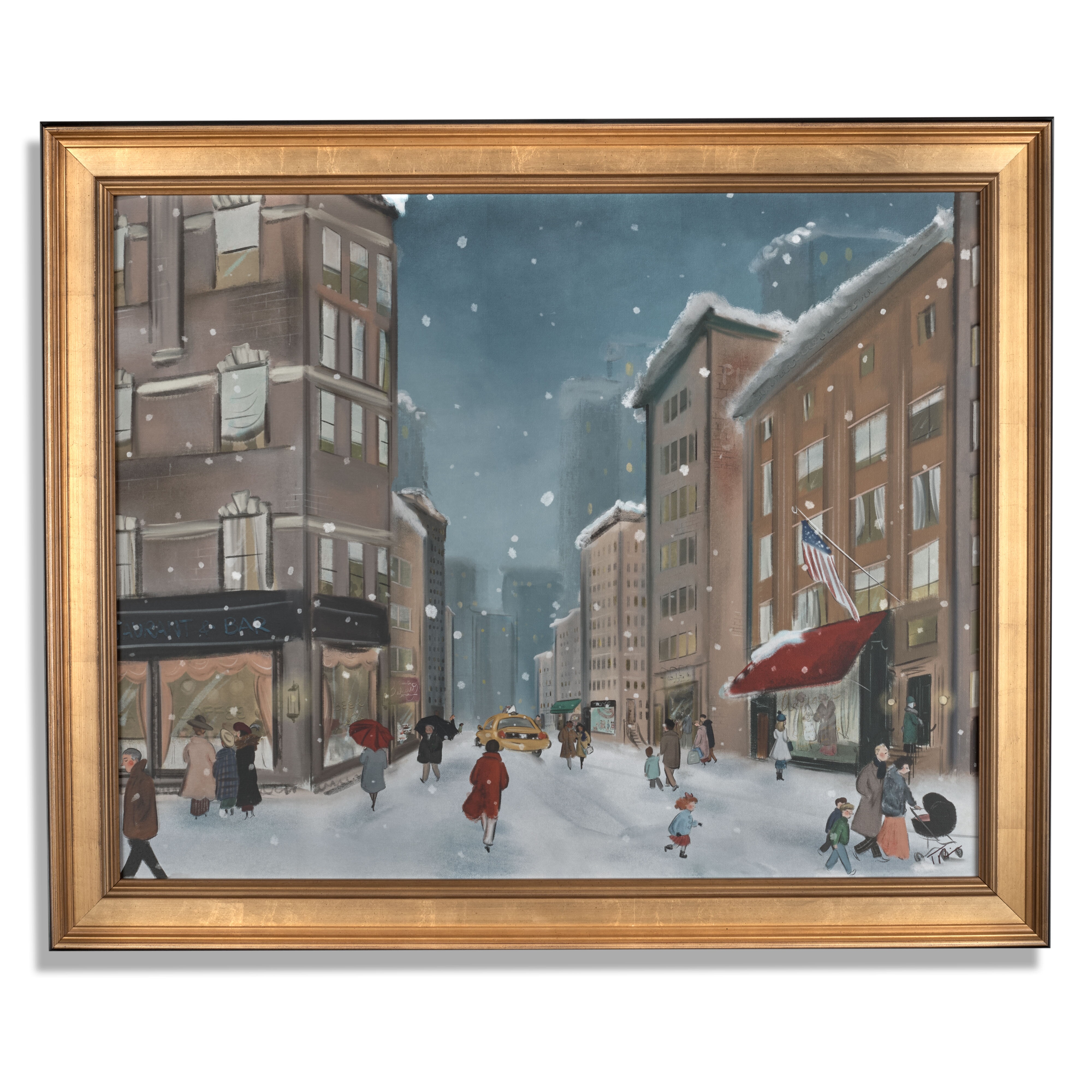 TUG RICE WINTER IN NYC I (TAXI) GICLEE