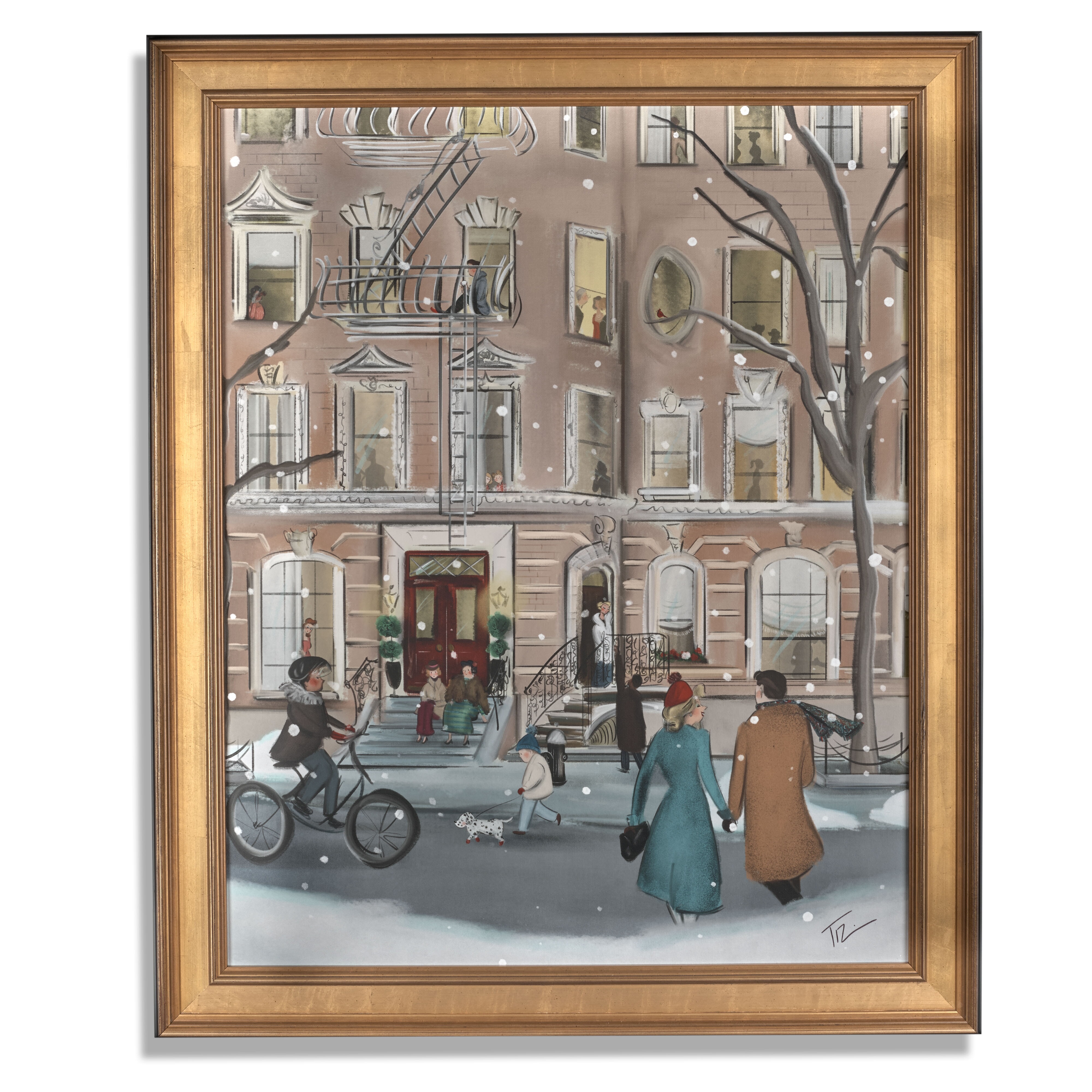 TUG RICE WINTER IN NYC III (BICYLE) GICLEE