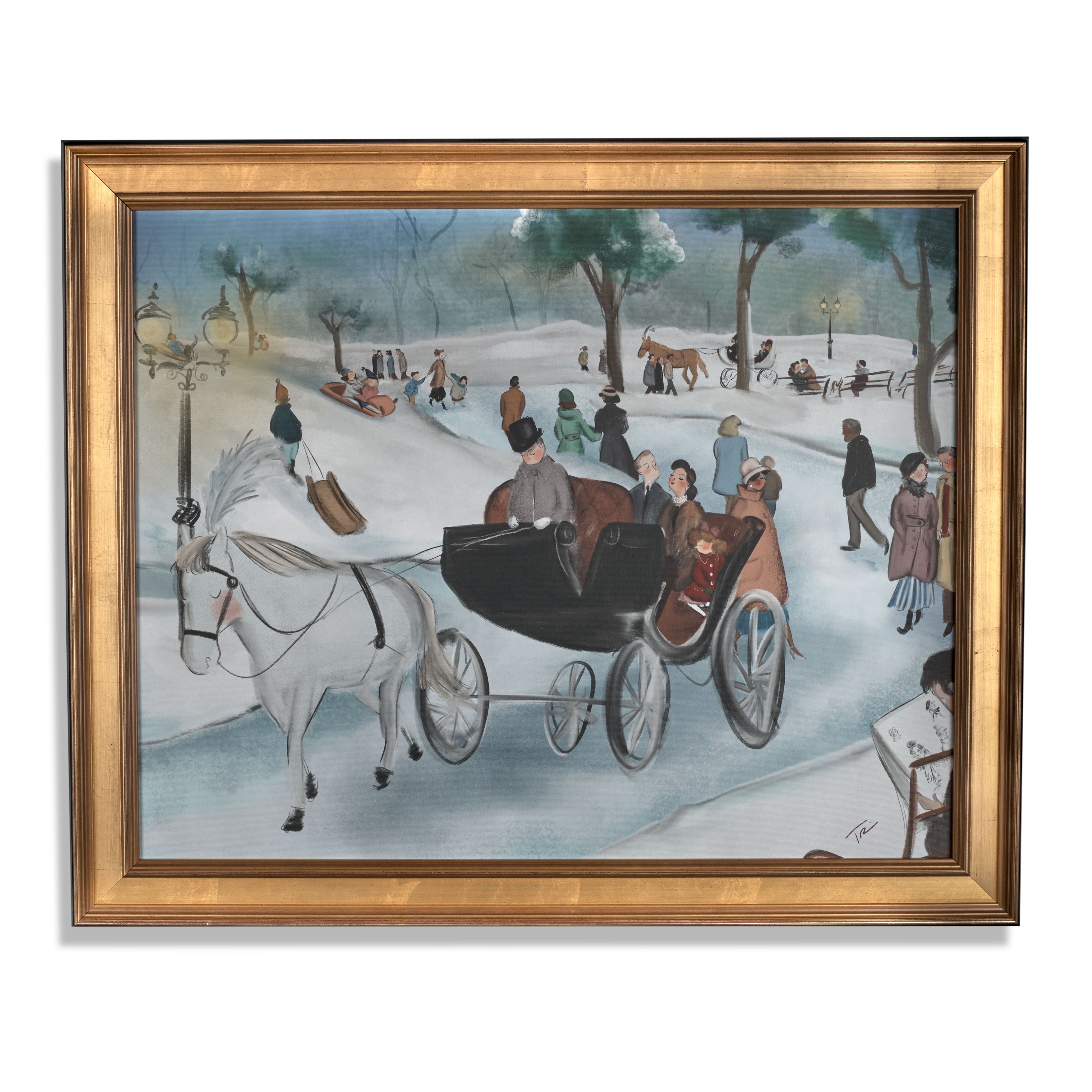 TUG RICE WINTER IN NYC IV (CARRIAGE RIDE) GICLEE